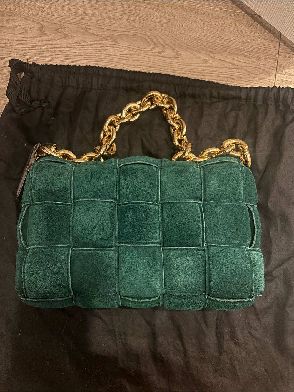 Bottega Veneta Teal Padded Cassette Bag with Gold Chain - Picture 5 of 8
